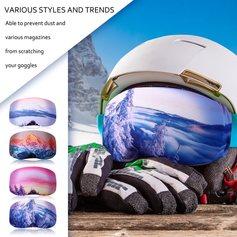 4 Pieces Ski Snowboard Goggle Cover Sleeve, Goggle Cover Microfiber