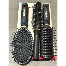 scünci Scunci 3 Pack Hair Brushes Vintage Cushion-Round-