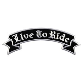 Large Live to Ride Back Patch - 33.6 x 11.7 cm - Embroidered Top Rocker Patch for Biker Top Arch XXL Back Patch Back Patch for Motorcycle Jacket Cowl Leather Vest - High Quality Embroidery
