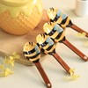 Sizikato 4pcs Porcelain Measuring Spoons with Base, Cute Ceramic Bee