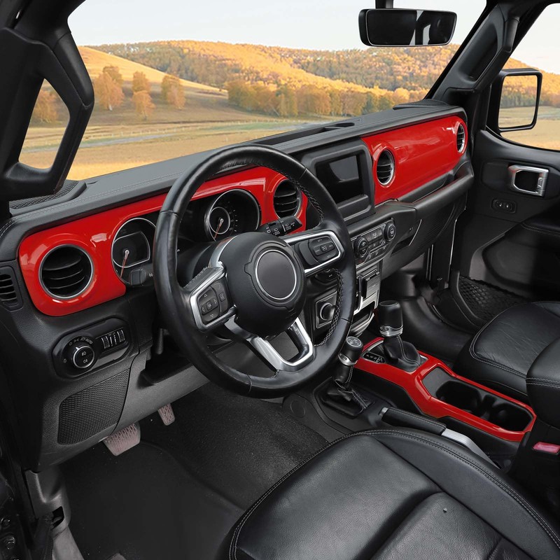 RT-TCZ for Wrangler JL Dash Trim Cover Red, Gear Shift