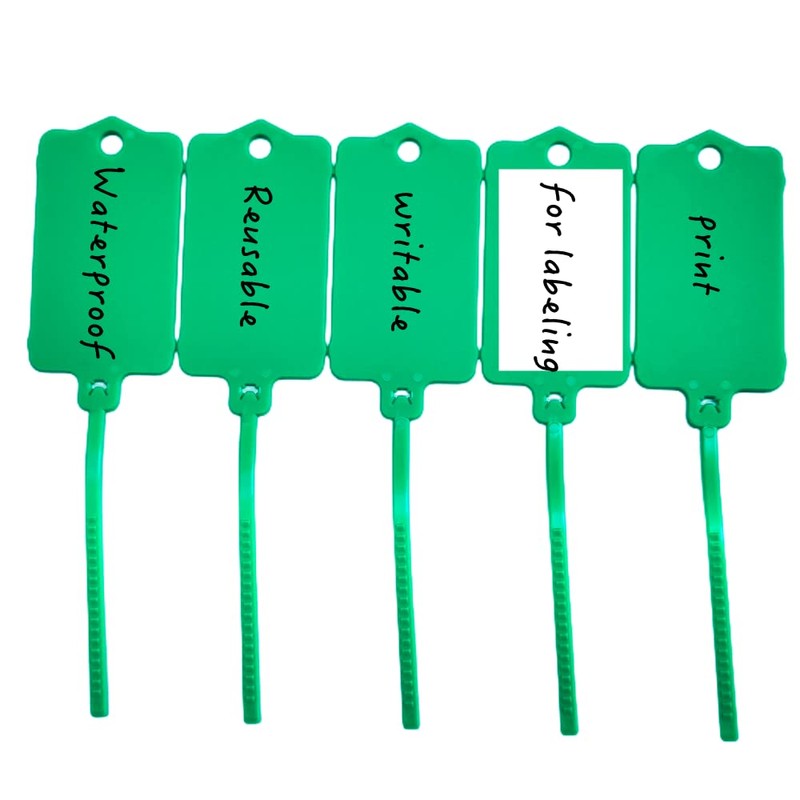 100pcs Reusable Blank Plastic Tags Ties Key Tags 1.45"*2.48" Serrated