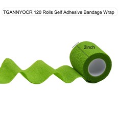 TGANNYOCR 120 Rolls Self Adhesive Bandage Wrap Bulk Breathable Athletic Tape Adhesive Wrap Roll for Sports Wrist Ankle, 2 Inch x 5 Yard (Multi Colors)