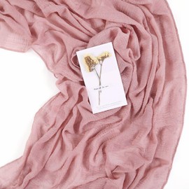 SAJOO Dusty Rose Cheesecloth Table Runner 10ft Gauze Table Runner for Decor Valentines Party 35x120 Inches Boho Rustic Cheese Cloth Table Runner for Wedding Baby Bridal Shower