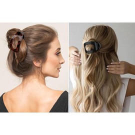 Flat Hair Claw Clips for Women 4 Pack, Lay Flat Design Claw Clip for Thick and Thin Hair