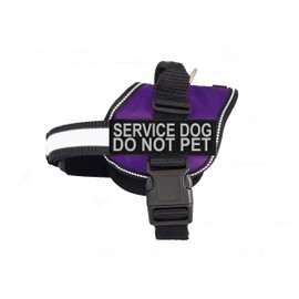 Doggie Stylz Service Dog Harness Vest Comes with 2 Reflective Service Dog DO NOT PET Removable Patches. Please Measure Dog Before Ordering (Girth 12-16", Purple)