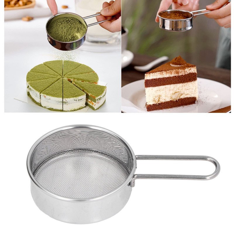 Mini Stainless Steel Flour Sifter, Round, 40 Mesh, Professional Small