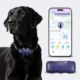TSK Cat Dog GPS Tracker Smart Waterproof Tracker with Real-Time Location Escape Alerts Activity Monitor for Dogs Cats 6.5lbs+ Dark Blue