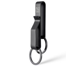 TISUR Keychain, Titanium Belt Clip, Key Holder, Hook, Keyring, Lightweight, Easy to Put on and Take Off, Black