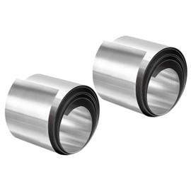 uxcell 304 Stainless Steel Foil Roll，0.5mm x 50mm x 1M Polished Finish Metal Strip Plate Sheet for Crafts, Electronic Equipment, Silver Tone 2pcs