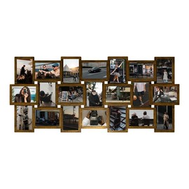 Jerry & Maggie 4X6 Collage Picture Frames for Wall Decor, 21 Opening Collage Wall Hanging for 6x4 Photo, Multi Picture Frame Set with One-piece Design Plastic Adjustable - Color: Golden