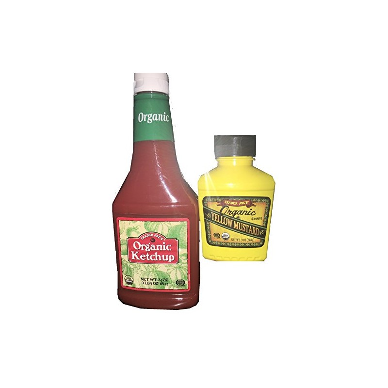 Trader Joe's Organic Ketchup and Organic Yellow Mustard Bundle 2