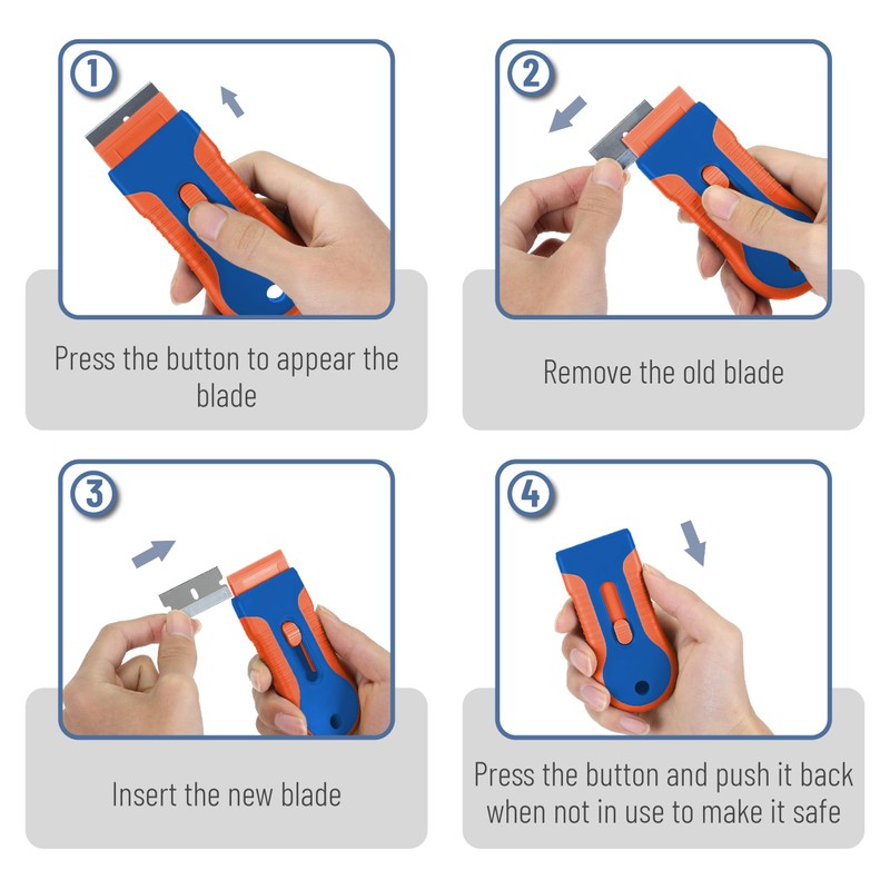 Bates- Razor Blade Scraper Tool, 2 Pack, 30 Extra Steel