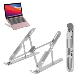 (2023 Innovation and Improvement) Laptop Stand, Anti-Slip, Aviation Aluminum Alloy PC Stand, Foldable, Kingtech Notebook Stand, Laptop Stand, Lightweight, Strong, 7 Adjustable Heights, Desktop,