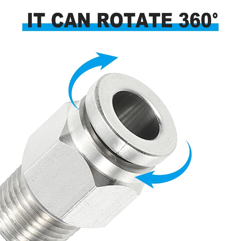Sourcing Map 2 Pcs 304 Stainless Steel Quick Connect Push