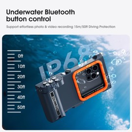 Towevine 2026Waterproof Phone Case, Underwater Snorkeling Diving Case for Phone 16/15/14/13/12 Pro Max Galaxy S25/S24/S23 Ultra, Professional Scuba Dive Housing for Underwater Photo & Video（Blue）