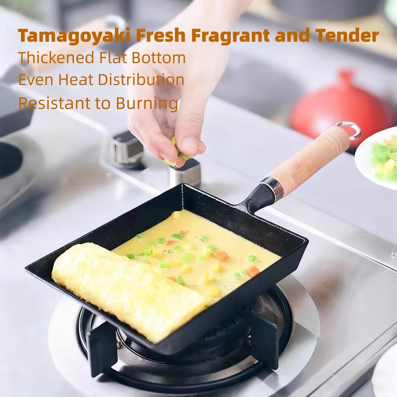 Sun Terriory Cast Iron Tamagoyaki Pan 6×7 Inch – Square