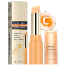 Hydrating Vitamin C Eye Cream Stick for Dark Circles & Puffy Eyes - Reduces Puffiness & Fine Lines - Cooling Anti-Aging Eye Balm for Men & Women
