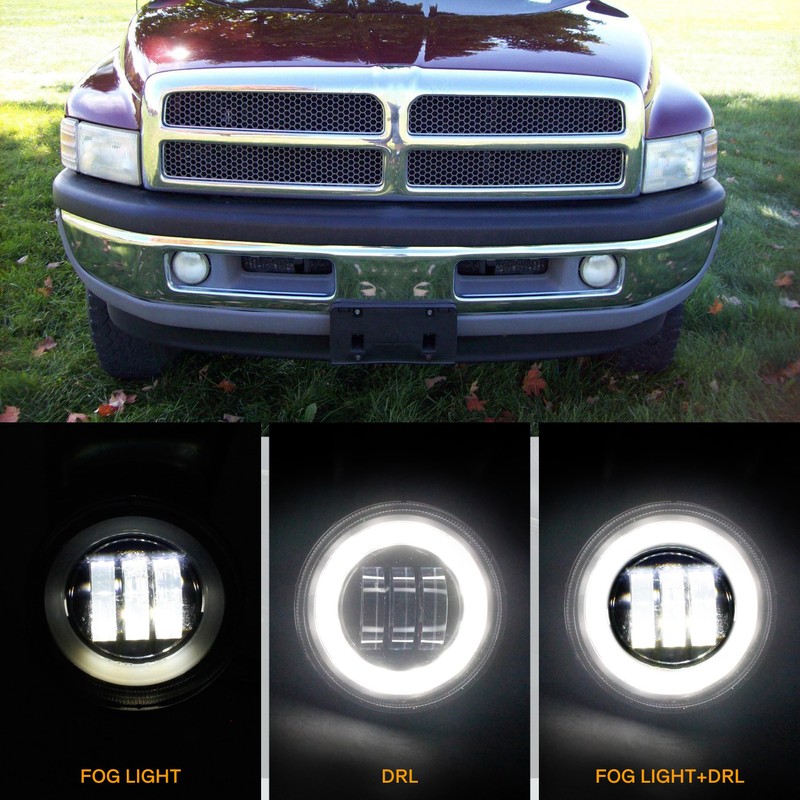 KAKABAS LED Fog Lights with DRL for Dodge Ram 1500/2500/3500
