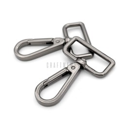 CRAFTMEMORE 2PCS 1-1/2 Inch Push Gate Snap Hooks Metal Swivel Lobster Claw Clasp Purse Hardware SC21 (Gunmetal)