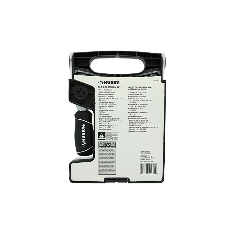 Husky Stubby 46 Piece Ratchet and Wrench Set w/ Drive