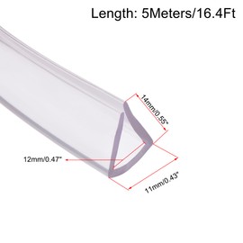 sourcing map Trim Seal, PVC U-Seal Channel Edge Protection Film for 7-9 mm Edge 5 Metres / 16.4 ft Length 0.47 Inches Height Transparent