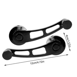 KIMISS 2pcs Window Crank Handle Car Window Handle Universal Car Window Glass Crank Handle Aluminum Alloy Window Handles Riser Crank Handle Fit for Classic Cars (Black), black, Classic