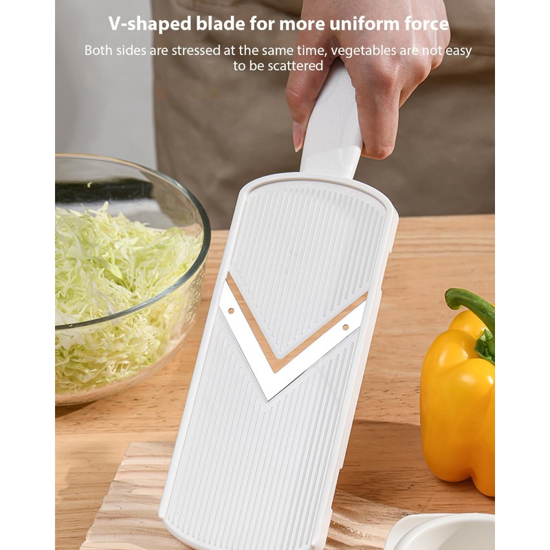 Kitchen Mandoline Vegetable Slicer, Potato Veg Slicer with Cleaning Brush,