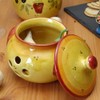 Made In Portugal Pottery Garlic Pot Strawberry Pattern Hand Painted