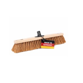 BawiTec Industrial Broom Coir Bristles, 40 cm Wide/Long, with QuickFix Handle Holder, Broom without Broom Handle, Coconut Broom, for Indoor and Outdoor Use, Patio, Workshop, Warehouse, Hall (40 cm)