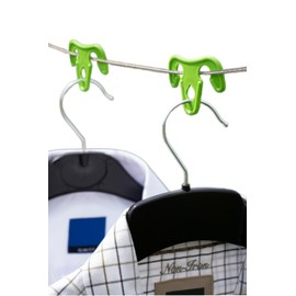 BiB Windproof Clothes Peg Hanger HOOK UPS - 30 Pack Green Washing Line Hooks for Indoor & Outdoor Use, Wrinkle-Free Drying (Pack of 30, Green)