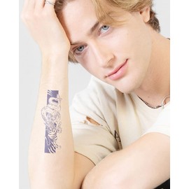 Inkbox Temporary Tattoos, Semi-Permanent Tattoo, One Premium Easy Long Lasting, Water-Resistant Temp Tattoo with For Now Ink - Lasts 1-2 Weeks, Our Might, 6 x 3 in