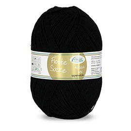 Rellana Flotte Sock Plain 100 Size 4-Ply Sock Wool, 75% Virgin Wool (Superwash)/25% Polyamide, (902 Black)