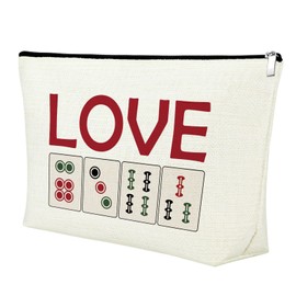 Mahjong Makeup Bag Mahjong Lover Gift Cosmetic Bag Mahjong Gifts Funny Gambling Gifts for Women Grandma Mother Retirement Gifts for Her Birthday Christmas Thanksgiving Gifts Travel Makeup Pouch