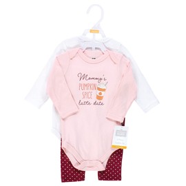 Hudson Baby Baby Cotton Bodysuit and Pant Set, Pumpkin Spice Date, 6-9 Months