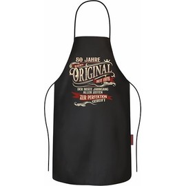 LOBO Gift for Men for 50th Birthday: Bester Jahrgang 1975-50 Years Matured to Perfection - Barbecue Apron Cooking Apron Kitchen Apron Made of Pure Cotton Black, original