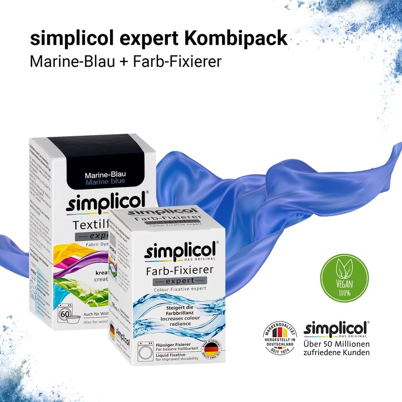 Simplicol Expert Textile Paint + Colour Fixer Combo Pack
