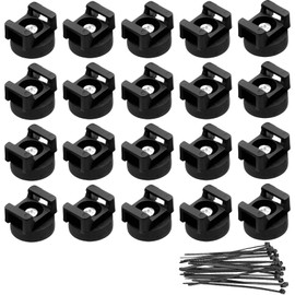 Pack of 10 Magnetic Cable Holders, Cable Holder with Magnetic Cable Ties, Magnetic Cable Tie Base, Black Wire Cable Holder for Cable Wire Organisation for Car, Office and Home