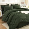 Litanika Dark Olive Green Queen Size Comforter Set - 7