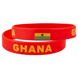 Evankin Country Flag Unisex Silicone Bracelet Rubber Sports Fashion Wristband(Ghana,one size)