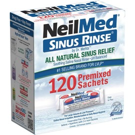 NeilMed Sinus Rinse Premixed Refill Packets – 100 Count (1 Pack) – All Natural Nasal Irrigation Relief for Sinus Congestion, Allergies, Cold, Dryness & Nasal Irritants – Drug-Free & Preservative-Free