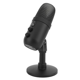 PC Gaming Mic, USB Condenser Microphone with Quick Mute Light, Adjustable Colorful Lights, Lossless Transmission for Podcasting Video Streaming