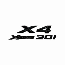 Unbranded Gloss Black for X4 Series Emblem X4+XDrive30i Number Letters Rear Trunk Badge 2X