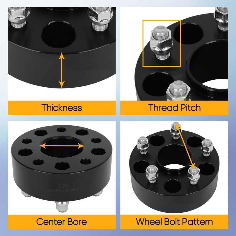 OCPTY 2 PCS 5x120 Wheel Spacers Hub Centric 2" 5