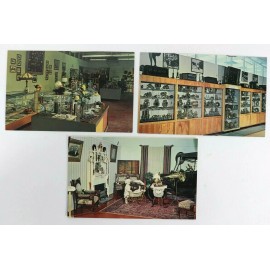 Postcards Lot of 3 Antique Items Dolls Car in Parlor Junk Journal Smash Book NOS