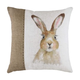 Evans Lichfield Hessian Hare Cushion Cover, White, 43 x 43cm