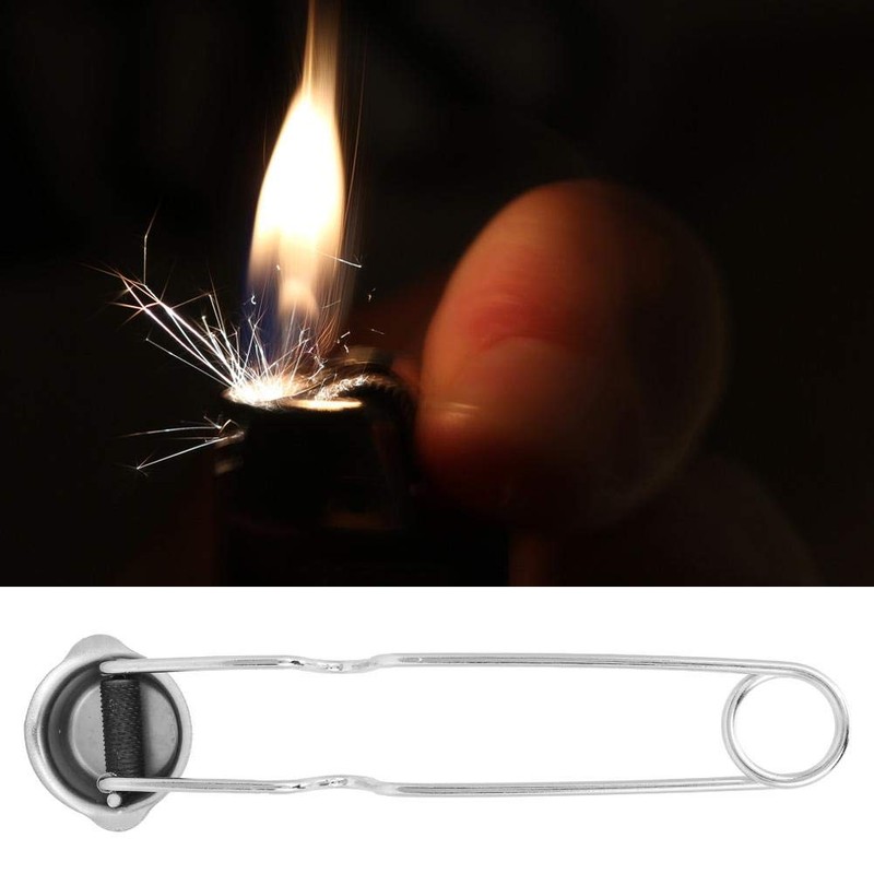 Flint Lighter, Steel Nickel Plating Round Head Acetylene Gas Lighter