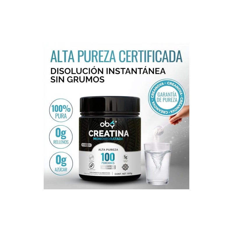2-Pack Oby Creatina Monohidratada Micronizada en Polvo | 100% Alta