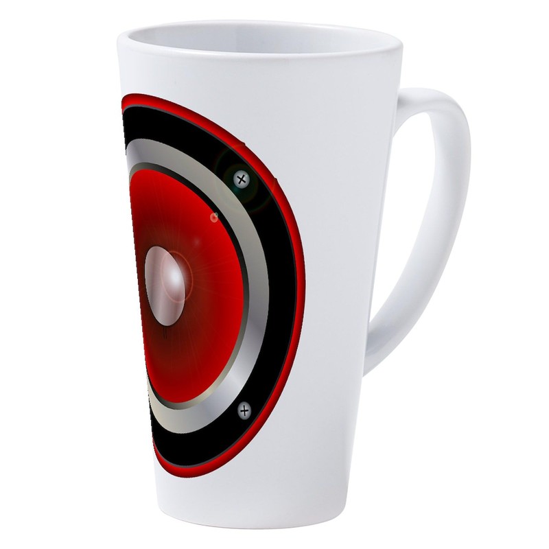 CafePress Red Speaker Cone 17 oz Latte Mug