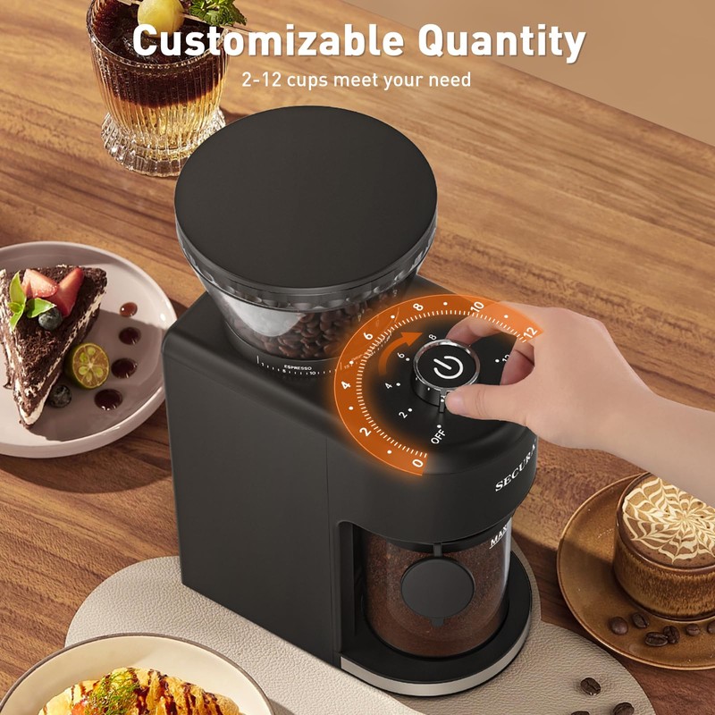 Secura Conical Burr Coffee Grinder with 35 Grinding settings Coffee